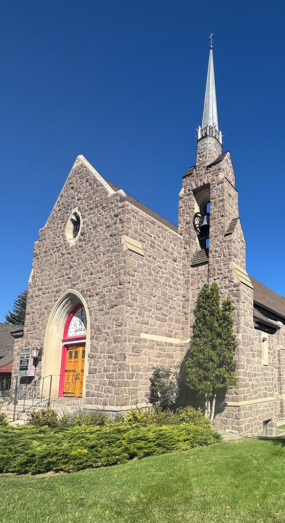 Historic St. Peter's Episcopal Cathedral stone building in Helena, Montana