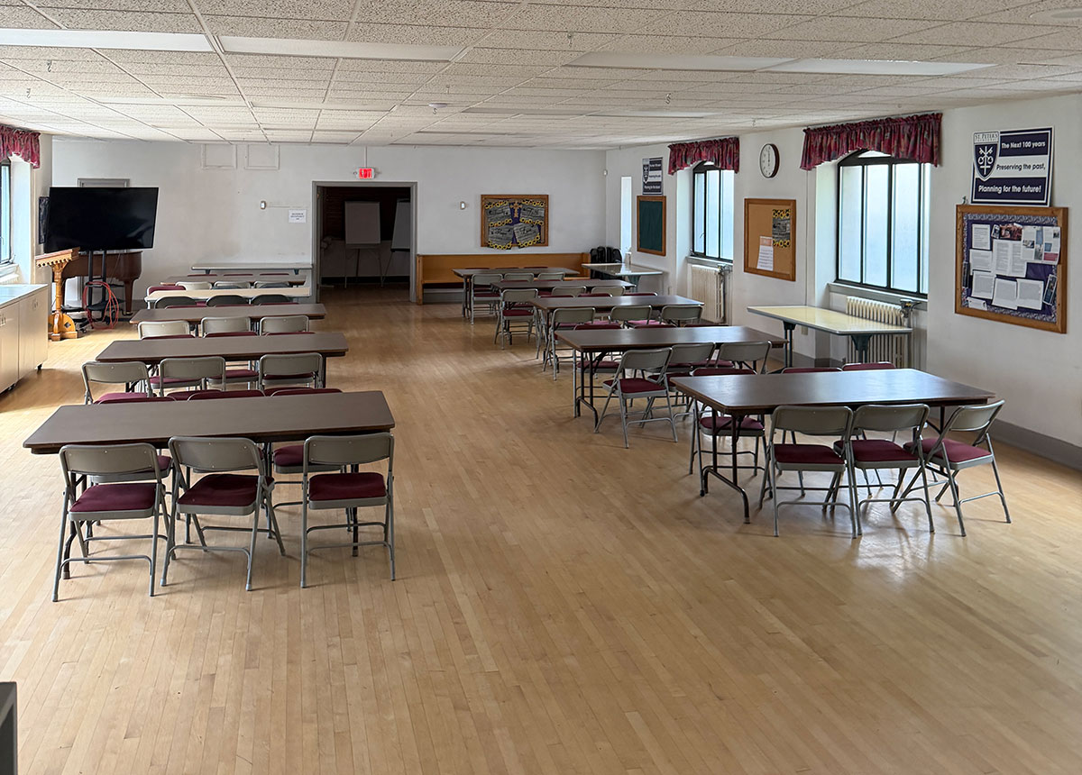 Undercroft and Fellowship Hall event space at St. Peter's Cathedral
